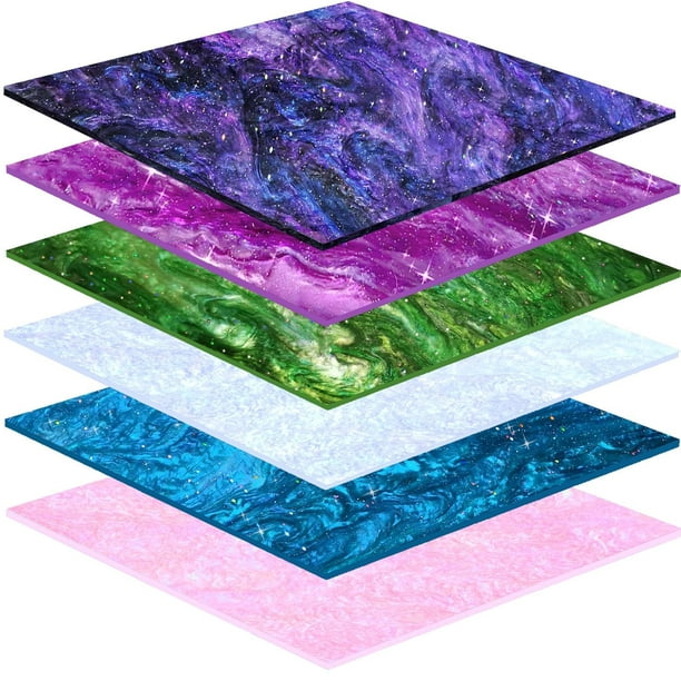 Lámina acrílica Faeliknise Glitter Pearl, 3 mm, 6 unidades, 30 x 20 cm