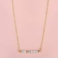 thumbnail image 6 of Dainty Natural Stone Bar Choker Necklace with Gold Cross Short Chain Necklaces, 6 of 6