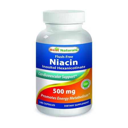 Best Naturals Flush Free Niacin 500 mg 180 (Best Niacin Supplement For Depression)