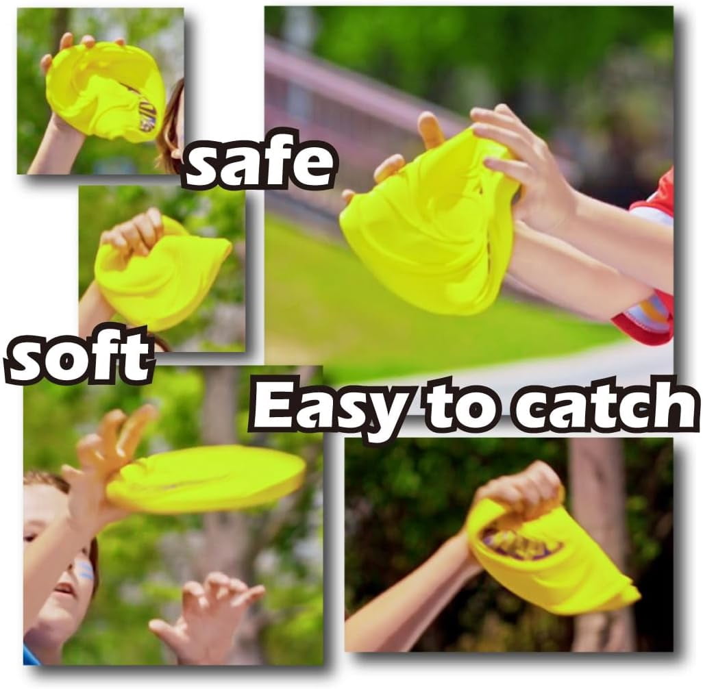 AMAZING TOYZ Tirodisc Frisbee 2-Pack- 20cm Easy Catch Foldable Pocket Flying Disc, Soft Silicone for Kids/Adults Beginner, Waterproof Beach Pool Outdoor Gift Age3+