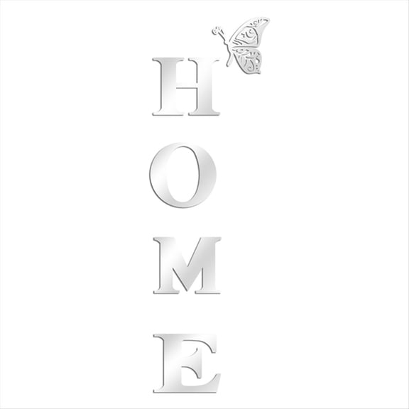 Wall Decor Letter Signs Acrylic Mirror Sticker Decorations for Living Room Bedroom Home Wall,Silver
