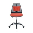 thumbnail image 6 of Home Office Desk Chairs, Computer Desk Chair Modern Leisure Chair Fabric Chair with Adjustable Height and Lumbar Pillow, Comfortable Swivel Rolling Chair for Office Study Bedroom Living Room, Red, 6 of 13