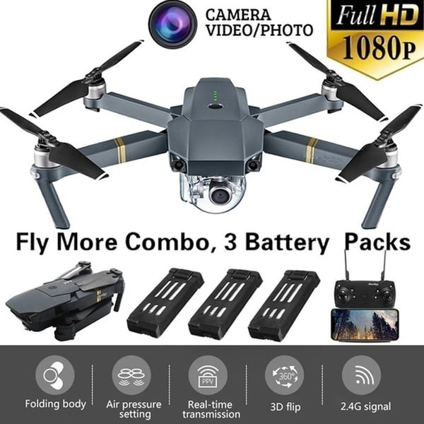 Drone X Pro Foldable Quadcopter WIFI FPV 1080P Wide-Angle HD Camera 2 Batteries 