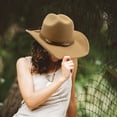 thumbnail image 2 of HJYCHN Cowboy Hat Men and Women Western Shapeable Wide Brim Sun Hat Outdoor Casual Hat for Gentlemen Cowboy Hats for Women Yellow One Size, 2 of 8