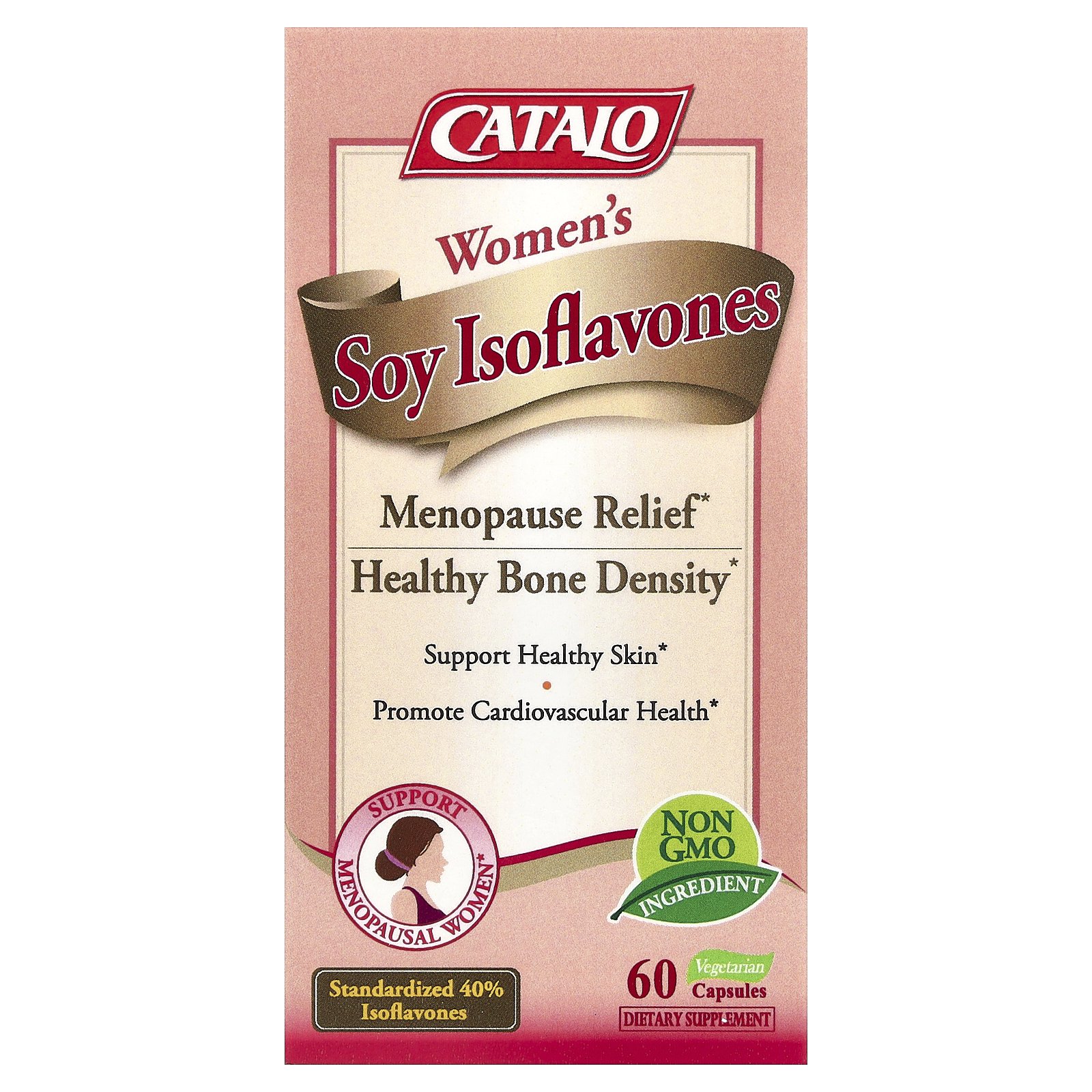 CATALO Women's Soy Isoflavones, 60 Vegetarian Capsules (125 mg Per Capsule)