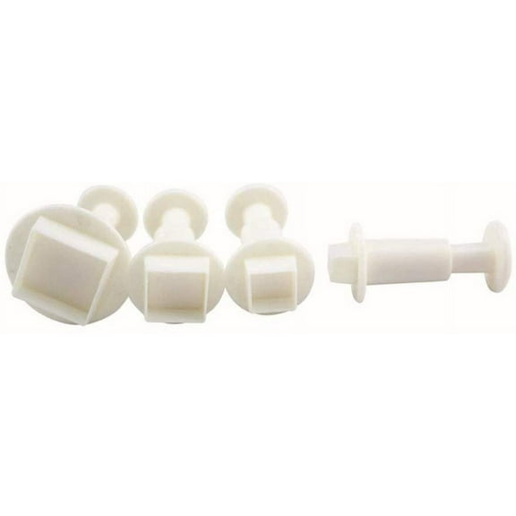 O'Creme Square Plastic Plunger Cutters - 4 Different Sizes, 1 Each