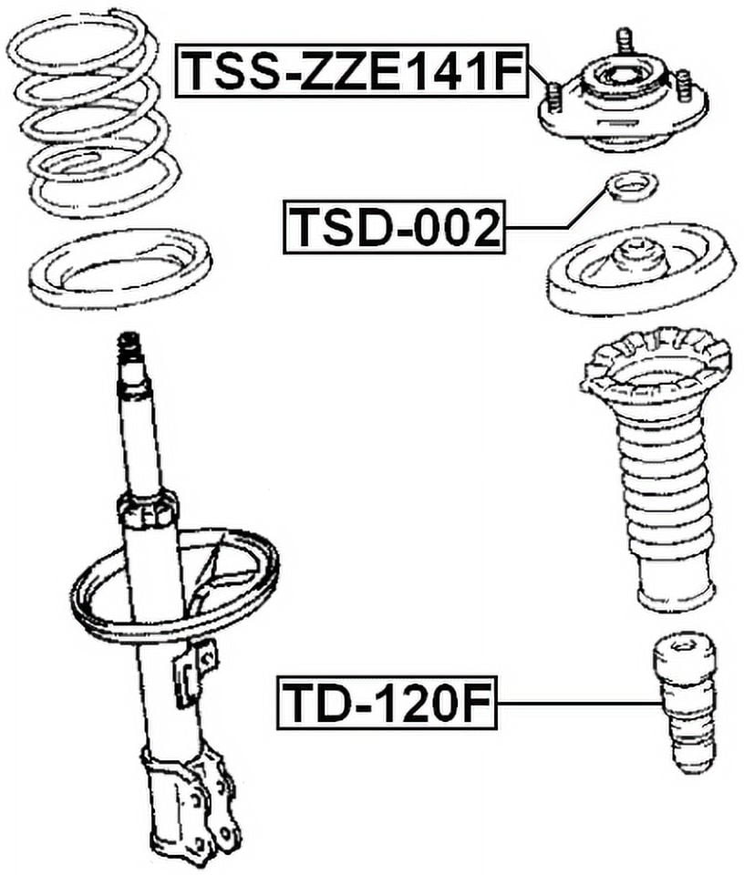 Febest FRONT SHOCK ABSORBER SUPPORT # TSS-ZZE141F OEM 48609