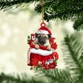 thumbnail image 2 of Pug Christmas Ornament – Holiday Dog Memorial Gift & Xmas Tree Hanging Mica Décor, 2 of 3