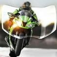 thumbnail image 5 of Casco integral para motocicleta, resistente al desgaste, antivaho, con doble visera abatible para calle. Negro con estampado, 5 of 5