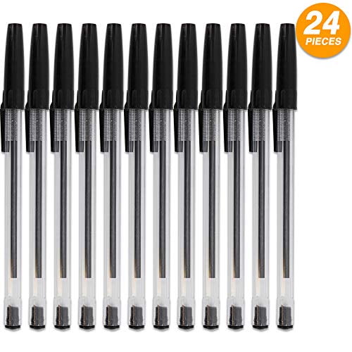 Emraw Stick Pen Premium Comfort Cushion Grip Smooth Lines Medium Point Roller Ball Pens for Smooth Writing Office Pure Black Ballpoint Pack of 2