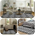 thumbnail image 2 of Lochas Soft Shaggy Rugs Geometric Area Rug Fluffy Carpet for Living Room Fluffy Accent Carpet Home Decor,7'x10',Black, 2 of 7