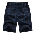 thumbnail image 1 of PEASKJP Shorts Décontractés pour Hommes - Cordon de Serrage Extensible devant Plat Taille Extensible avec Grandes Tailles, Bleu TTG, 1 of 2