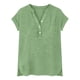thumbnail image 3 of Eres Más Que una Camisa de Puntuación de Prueba Estilo Casual de Manga Corta de las Mujeres V Cuello Blusa Superior, Camisas de Manga Corta para las Mujeres Pullover de Botón Casual, 3 of 5
