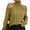 Yellow, variant on Womens Cold Shoulder Turtleneck Sweaters Fall Long Sleeve Soft Cable Knit Pullovers Sexy Jumper Tops