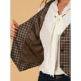 thumbnail image 6 of MODA NOVA Juniors  V Neck Cinched Waist Button Asymmetric Stretchy Plaid Sleeveless Jacket, 6 of 6