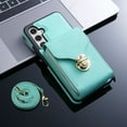 thumbnail image 3 of Handbag Wallet Case for Samsung Galaxy S25 with Shoulder Strap, with Back Card Slots Holder PU Leather Magnetic Snap Zipper Flip Purse Shockproof Phone Cover for Galaxy S25 - Mint, 3 of 6