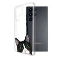 thumbnail image 2 of WIRESTER Transparent Soft Gel TPU Clear Case Slim Protective Cover for Samsung Galaxy S22 Ultra 6.8" 2022, Animal Black White Tuxedo Cat, 2 of 3