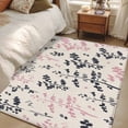 thumbnail image 4 of Grey Pink Botanical Area Rugs 2.7'x5', Washable Small Throw Rugs for Kitchen Bedroom, Rustic Country Spring Floral Summer Leaf Indoor Outdoor Rug Non-Slip Low Pile Carpet Runner Reversible Floor Mats, 4 of 8