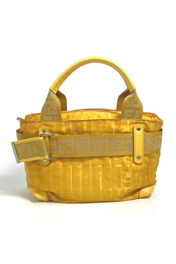 Pre-Owned Fendi 8BH142 FF bag bag Hand Bag yellow (Good)