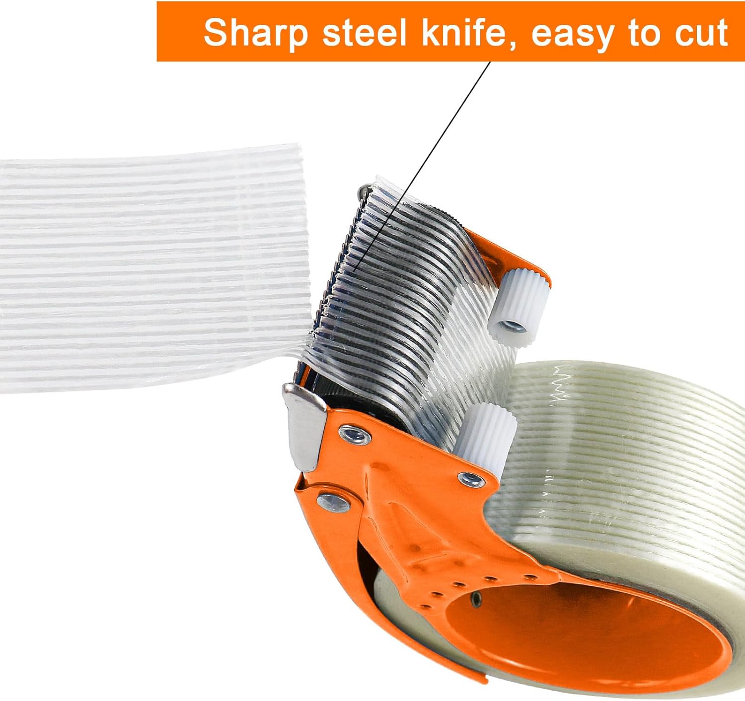 Metal Packing Tape Dispenser, 2inch Heavy Duty Handheld Heavy Tape Dispenser, 2Pcs, Orange