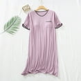 thumbnail image 2 of APEXFWDT Womens Modal Built in Padded Bra Nightgown Sleep Dress Summer Short Sleeve Comfy Midi Nightshirt Sleepwear, 2 of 9