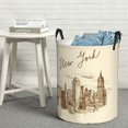 thumbnail image 5 of Laundry Basket, New York Waterproof Laundry Hamper with Padded Handles, Clothes Hamper for Laundry, Bedroom, Dorm, Towels, Laundry Bin Easy Storage, 5 of 6