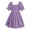 Purple, variant on Kovlvoll Girls Summer Ruffle Short Sleeve Dresses Child Girl Pleated Solid Color Loose Casual Dresses 2-13 Years