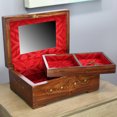 thumbnail image 4 of Natural Geo Handmade Rosewood Carved Wooden Decorative Box with Key, 4 of 4