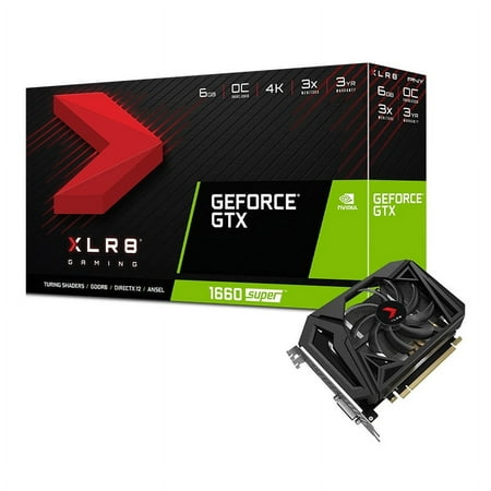 PNY - XLR8 Gaming Single Fan NVIDIA GeForce GTX 1660 SUPER Overclocked Edition 6GB GDDR6 PCI Express 3.0 Graphics Card - Black