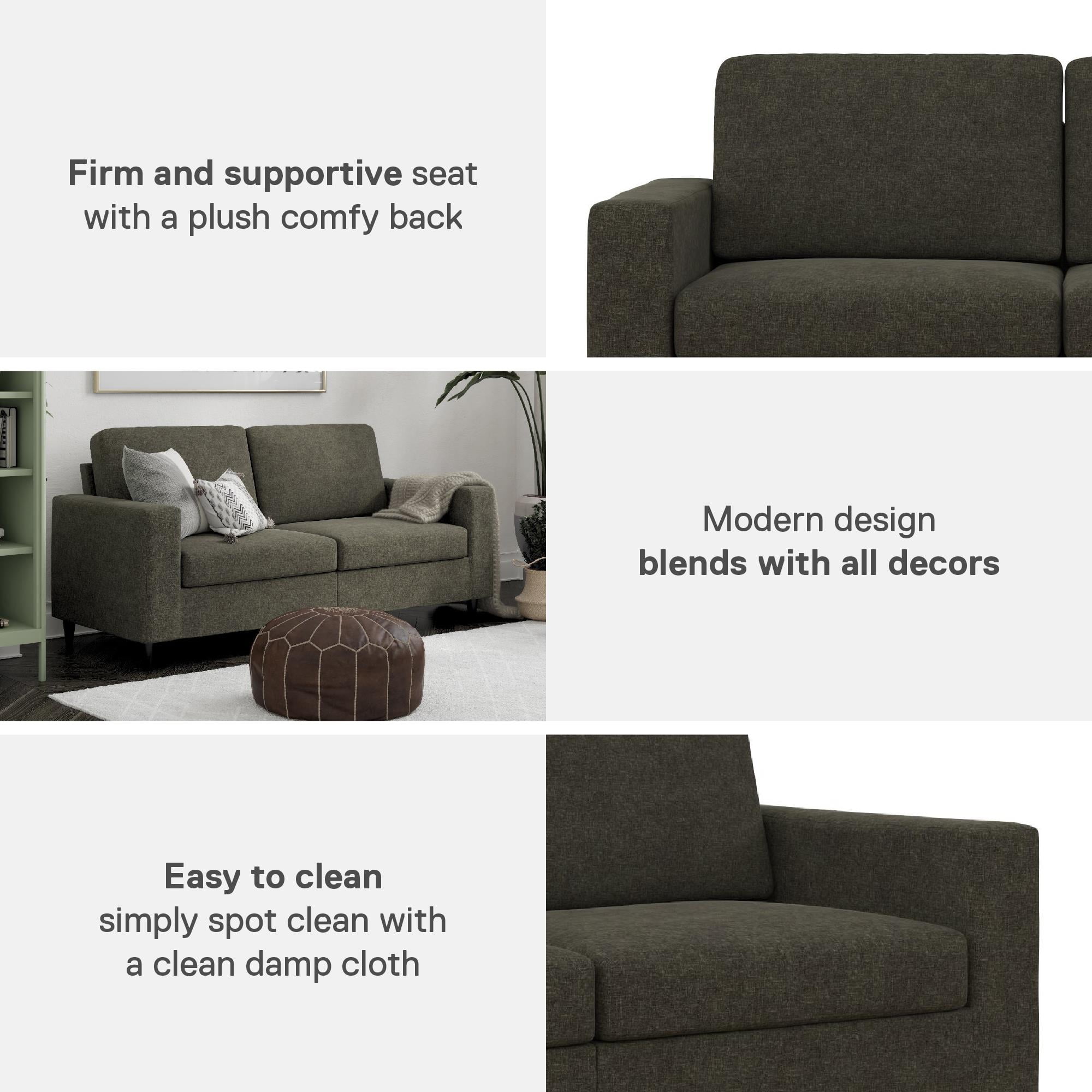 DHP Cooper 3 Seater Sofa, Gray Linen
