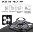 thumbnail image 5 of Rhinestone Camera Lens Protector Compatible With Iphone 15 Pro Max/iphone 15 Pro, Tempered Glass Camera Lens Protector Metal Ring, 5 of 5