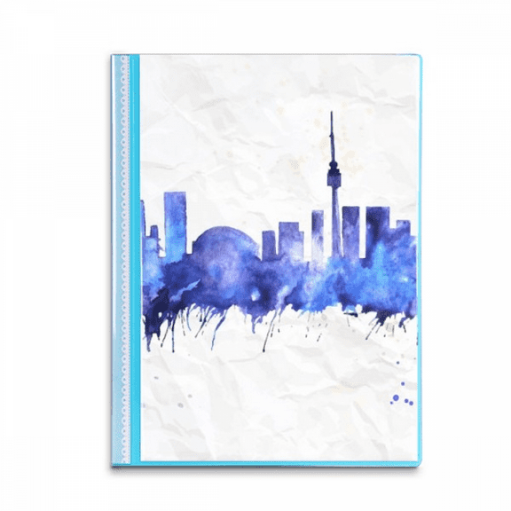 Canada Landmark City Watercolor Blue Book Sheet Protectors Portfolio Binder Folder