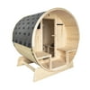 ALEKO Outdoor 3-4 Person White Finland Pine Wet Dry Barrel Sauna with Heater