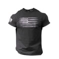 thumbnail image 1 of Kcodviy T-Shirt pour Homme Usé Drapeau Coupe Classique Chemises Habillées pour Hommes Col Rond Imprimé Chemises Courtes pour Hommes Blouse Décontractée Manches Blouse pour Homme, 1 of 4