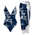thumbnail image 1 of Gibobby Trajes de Natación para Mujer Traje de baño para mujer con vestido cruzado de bikini Traje de baño de 2 piezas con estampado floral Conjunto de t(Azul oscuro,G), 1 of 4