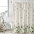 thumbnail image 6 of Spring Botanical Shower Curtain Set - 72" x 78" Washable Bathtub Curtain with 12 Hooks, Rustic Pastoral Daisy Leaves Burlap Waterproof Fabric Stall Shower Curtains for Bathroom/Bathtub Décor, 6 of 6