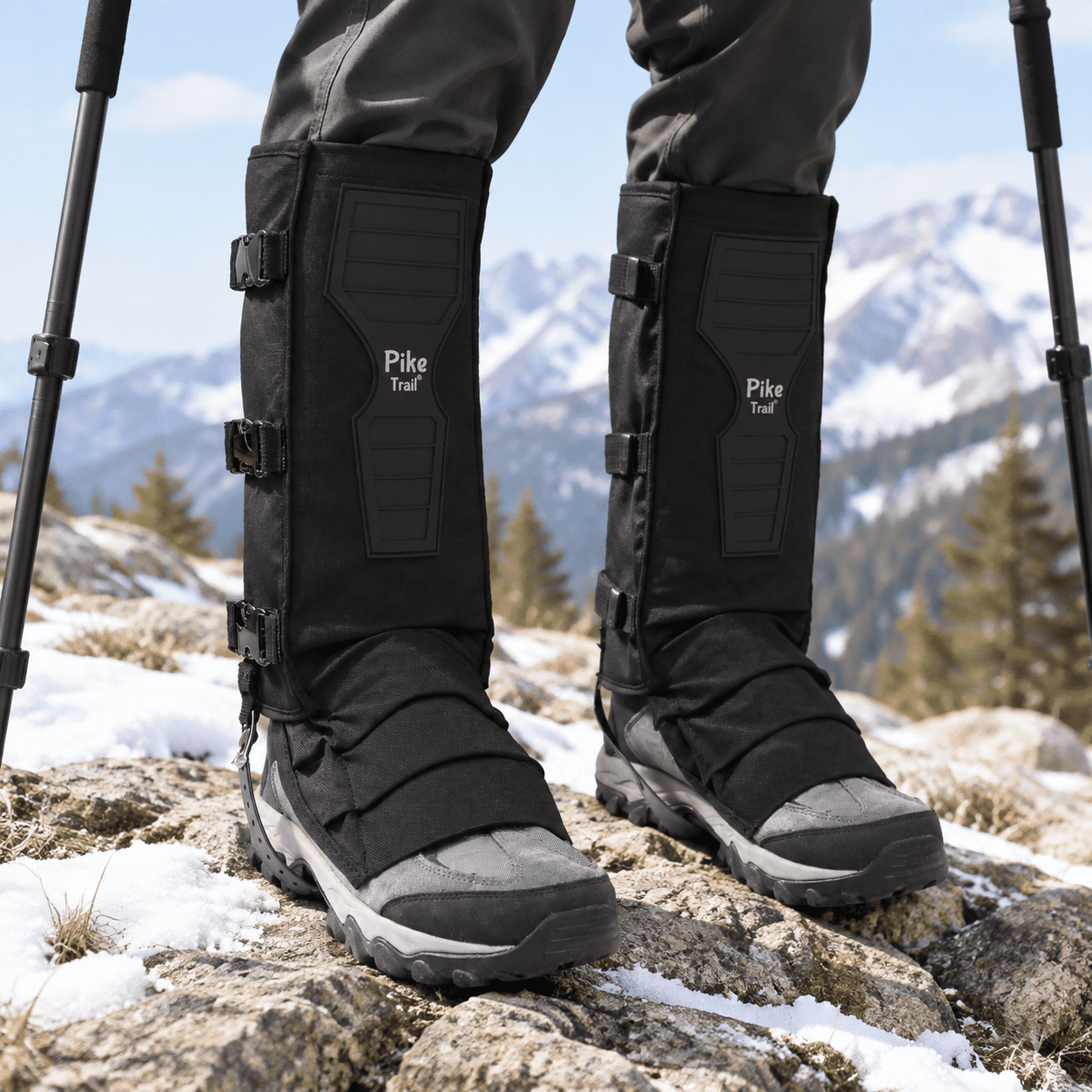 Black Snake Leg Gaiters for Hikers and Hunters Waterproof Puncture-Resistant Lower Leg Protection Gear