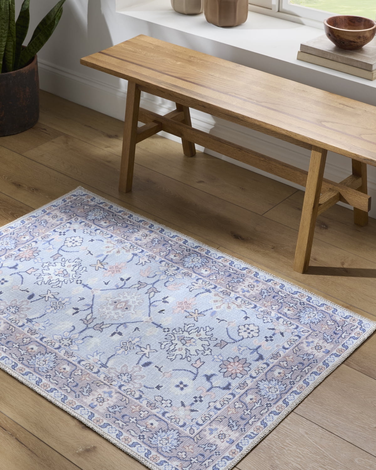 My Texas House Back to Campus Nova Washable Area Rug, Blue, 2 ft 7 in x 4 ft