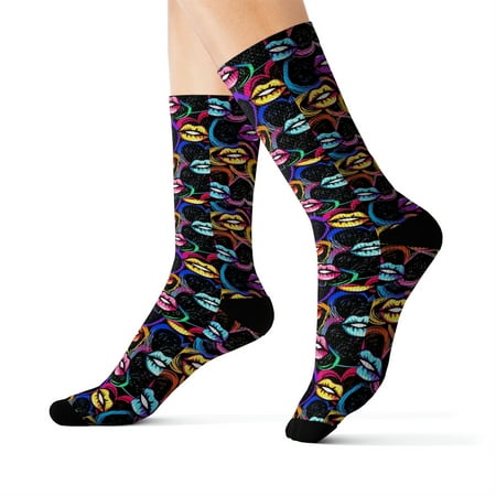 

Rainbow lips and hearts Sublimation Socks