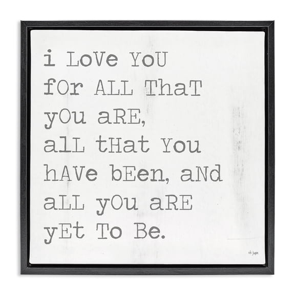 Stupell Industries Shabby Chic Yet To Be Inspiring Phrase Black Floating Frame Canvas Art, 18 x 18, by Jaxn Blvd.