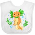 thumbnail image 3 of Inktastic Cute Orange and Green Axolotl Boys or Girls Baby Bib, 3 of 4