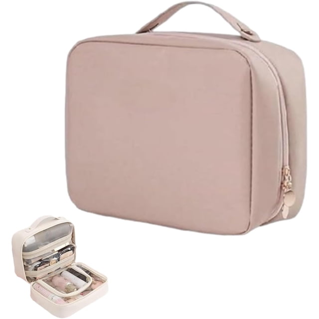 Petit Charlie Bolsa de maquillaje de viaje, Bolsa de maquillaje Bolsas de cosméticos de viaje grandes, Bolsa de cosméticos de viaje de gran capacidad, Bolsa de cosméticos impermeable