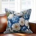 thumbnail image 2 of Spring Flowers Throw Pillow Cover Hydrangea Camellia Oil Painting Cotton Linen Cushion Cover Throw Pillow Case with Invisible Zipper for Couch Sofa Bed Chair Car 16x16 Inch, 2 of 14