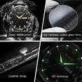 thumbnail image 5 of OLEVS Mens Watches,Black Leather Watch for Men,Gold Plated Case Analog Quartz Fashion Business Dress Watch Luminous Waterproof Casual Male Wrist Watches Reloj para Hombre, 5 of 9