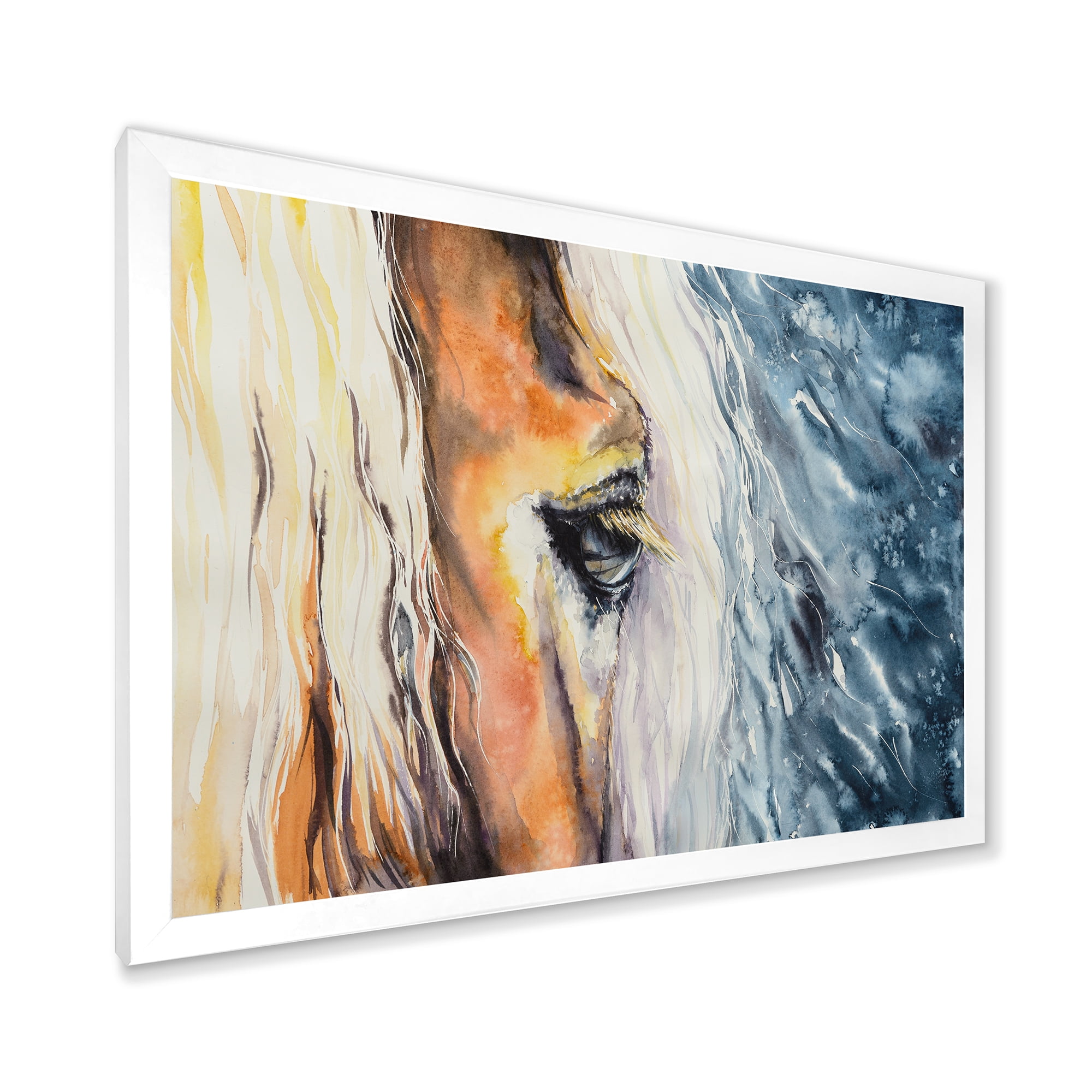 Designart 'Abstract Close-Up of A Beautiful Horses Eye II' Farmhouse Framed Art Print