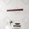 thumbnail image 6 of JONATHAN Y Draper 32" Adjustable Integrated LED Metal Linear Pendant, Dark Brown Wood Finish, 6 of 13