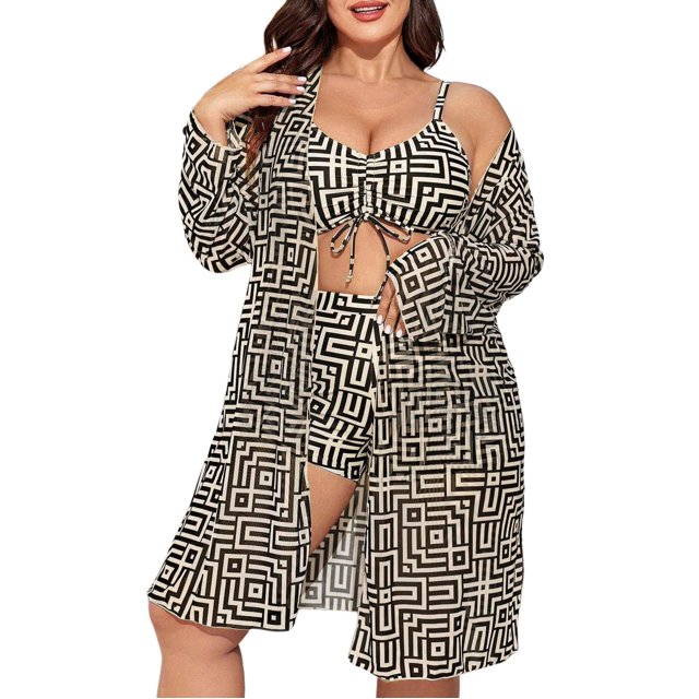 Ensemble de Maillot de Bain Tankini Grande Taille pour Femmes, Haut de Bikini Taille Haute avec Short de Bain, Maillot de Bain Confortable pour Grande Taille à la Plage