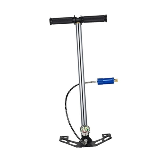 Bomba manual de aire, bomba de estribo, bomba manual de acero inoxidable de 30mpa para Kayak de bicicleta Plata
