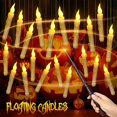 thumbnail image 2 of Velas LED flotantes sin llama, 12/24/36 piezas, con varita mágica remota, decoración de Halloween, boda, fiesta, 2 of 4