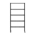 Furinno Wayar 5Tier Metal Storage Shelf Rack, 30 x 14 x 60, Black